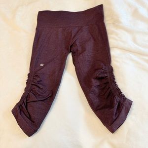 Lululemon In The Flow Cropped Leggings Eggplant Purple